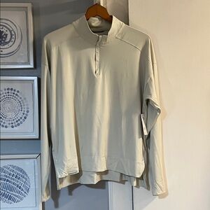 Eco Revive Womens Size XL Cream Long Sleeve Quarter Zip Pullover Top NWT
